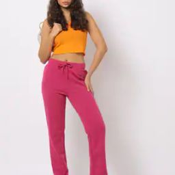 Brand Print Straight Track Pants-image-73