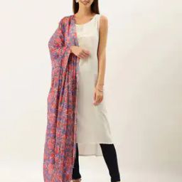 Floral Print Cotton Dupatta with Tassels-image-37