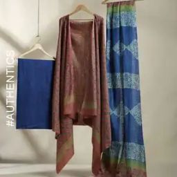 Handblock Print Katan Silk 3-Piece Dress Material-image-20