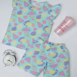 Girls Printed T-Shirt & Shorts Set-image-25