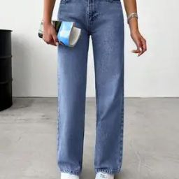 Women Straight Jeans with 5-Pocket Styling-image-87