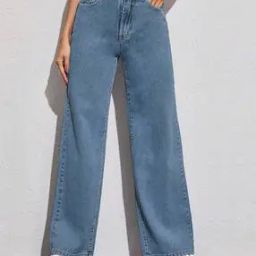 Women Straight Jeans with 5-Pocket Styling-image-76