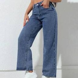 Women Straight Jeans with 5-Pocket Styling-image-77