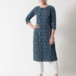 Floral Print Straight Kurta-image-4