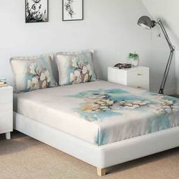 Cotton Double Bedsheet with 2 Pillow Covers-image-80