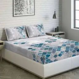 Cotton Double Bedsheet with 2 Pillow Covers-12