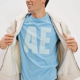 american eagle Logo Print Crew-Neck T-Shirt-picture-1