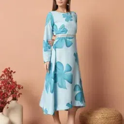 Women Floral Print Fit & Flare Dress-image-60