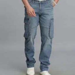 Men Regular Fit Denim Cargo Pants-image-23