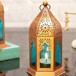 Set of 2 Antique  Moroccan Lantern Candle Holder-image-10