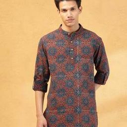 fabindia Men Printed Regular Fit Short Kurta-picture-28