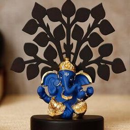 Lord Ganesha Decorative Showpiece with Wooden Tree Base-image-63