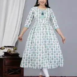Printed A-Line Dress-image-27