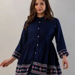 Embroidered Tunic with Flared Sleeves-picture-6