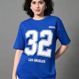 Women Typographic Print Oversized Fit Round-Neck T-Shirt-image-88