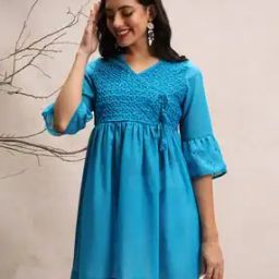 Women Embroidered Relaxed Fit Tunic-image-76