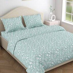 150 TC Floral Print King-Size Bedsheet with Pillow Covers-33