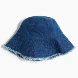 Women Frayed-Edge Denim Bucket Hat-image-21