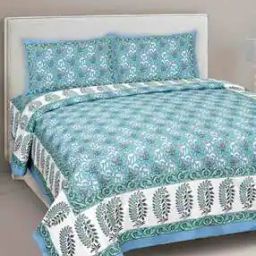 244 TC King Size Cotton Bedsheet with Pillow Covers-image-33