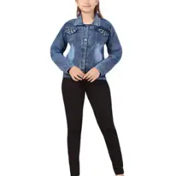 Denim Jacket With Button Closure-image-63