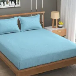 200 TC Striped Double Bedsheet with Pillow Covers-picture-47
