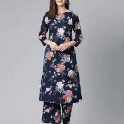 Women Floral Print Straight Kurta & Palazzos Set-picture-39