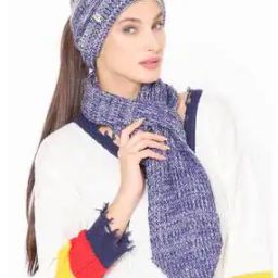 Heathered Beanie with Muffler-14