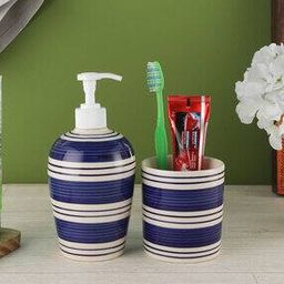 Set of 2 Ceramic Soap Dispenser with Tumbler-25