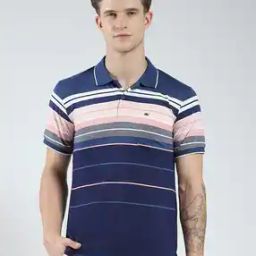  Men Collar Neck Polo Stripes T-shirt-picture-38