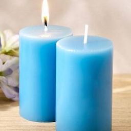 Set of 2 Blueberry Scented Pillar Candles-image-2