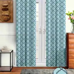 Set of 2 Geometric Print Door Curtains-12