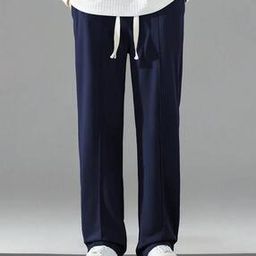 Men High Rise Baggy Fit Trousers-picture-38