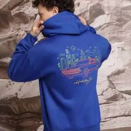 Men Graphic Print Slim Fit Hoodie-image-42