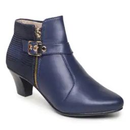 Textured Mid-Calf Boots with Zip Closure-image-42