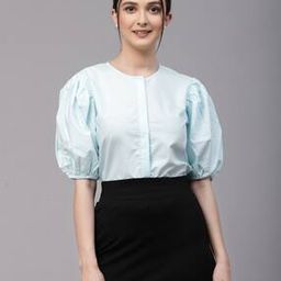 Women Regular Fit Shirt with Puff Sleeves-image-37