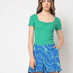 Women Printed Pleated Regular Fit Shorts-image-71