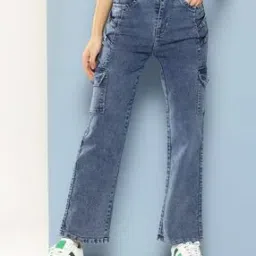 Girls Straight Jeans with 5-Pocket Styling -image-69