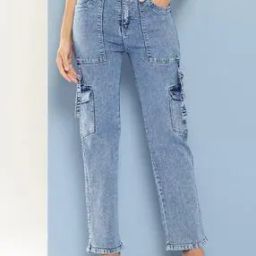 Girls Straight Jeans with 5-Pocket Styling -image-71