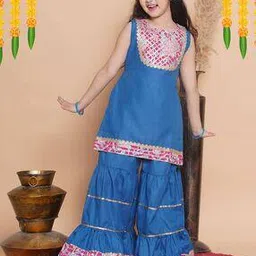 bitiya by bhama Girls Embellished Kurta Suit Set-picture-32