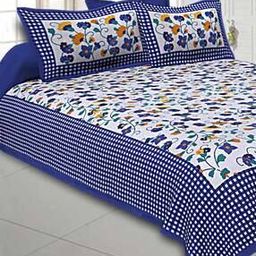 Floral Print Double Bedsheet with Pillow Covers-48
