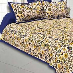 Floral Print Double Bedsheet with Pillow Covers-46