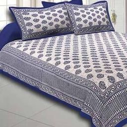 Paisley Print Double Bedsheet with Pillow Covers-12