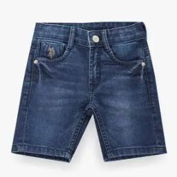 Boys Lightly Washed Regular Fit Denim Shorts-image-38