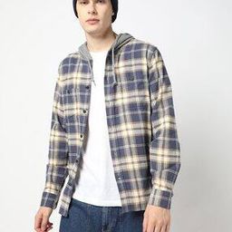 Long Sleeves Hooded Flannel Shirt-image-22