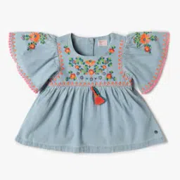 Girls Embroidered Round-Neck Top-image-90