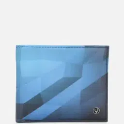 Men Geometric Print Genuine Leather Bi-Fold Wallet-image-64