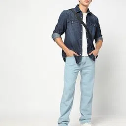 Western Yoke Design Button-Down Shirt-image-32