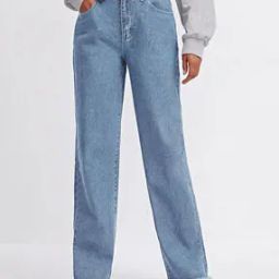 Heavily Washed Straight Fit Jeans-image-74