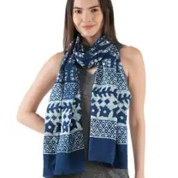 Floral Print Stole with Contrast Border-14