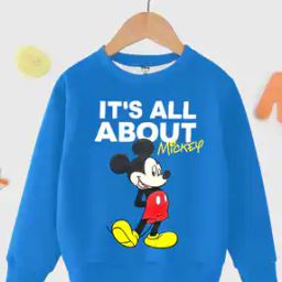 Mickey Mouse Print Round-Neck Sweatshirt-19